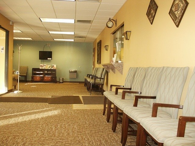 empty doctor office waiting room