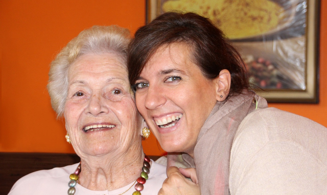 Elderly Mother and Younger Daughter