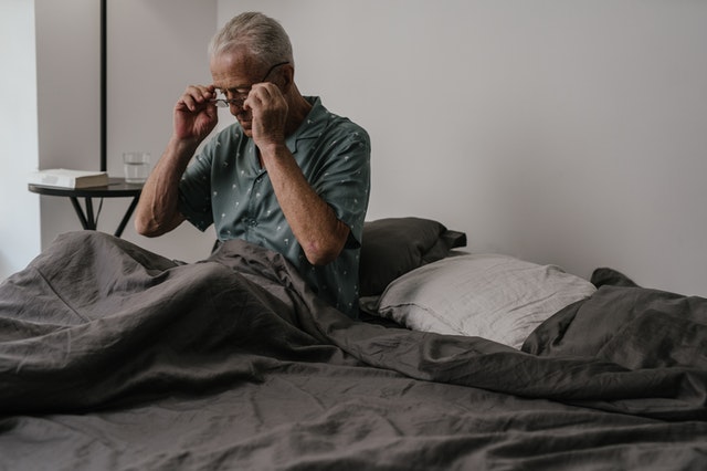 Elderly Man Having Trouble Sleeping