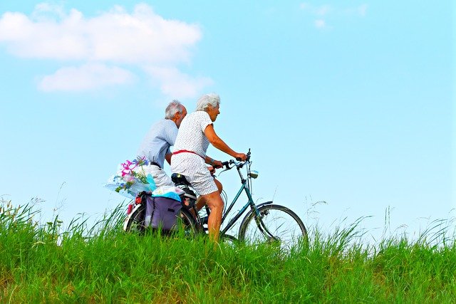 Seniors Riding Bikes