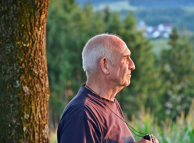 Elderly Man Bird Watching