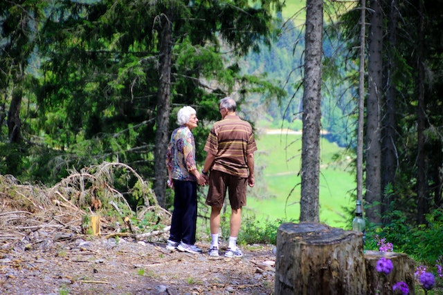 Elderly Couple Hiking